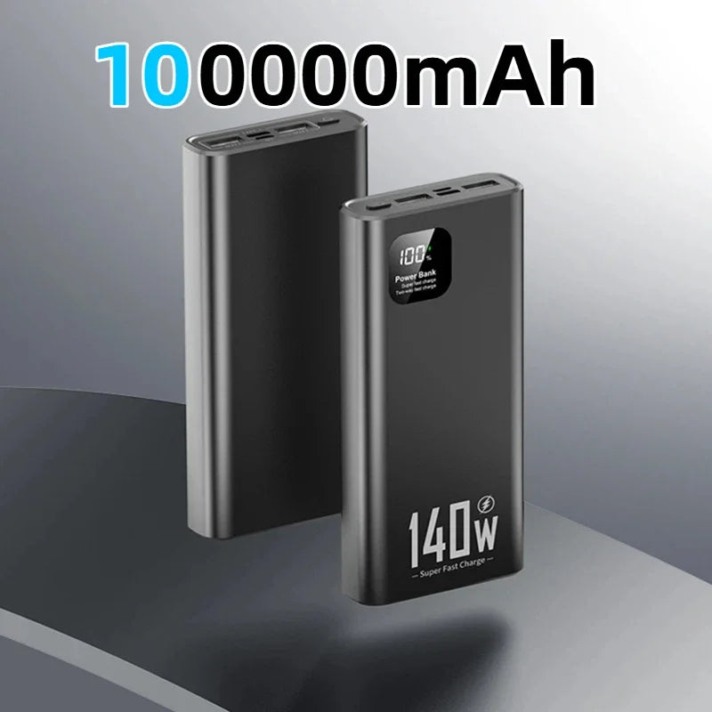 Tidesmit 200000mAh Portable Charger - 140W PD Fast Charging Power Bank Black-100000mAh Tidesmit