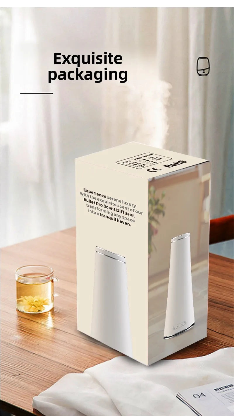 A800 Silent Aroma Diffuser Waterless Fragrance Scent Machine Rechargeable with Bluetooth APP Control Mood Light 300 Cubic Space