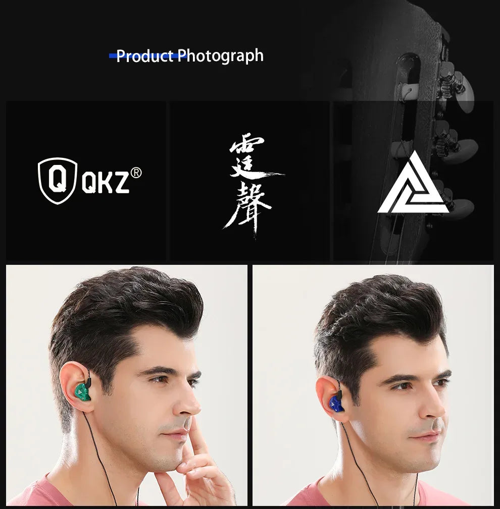 Original QKZ AK6 HiFi Wired EarphoneRace Sport Headphone Bass Stereo Noise Reduction Headset MusicEarbuds In Ear With Mic Tidesmit