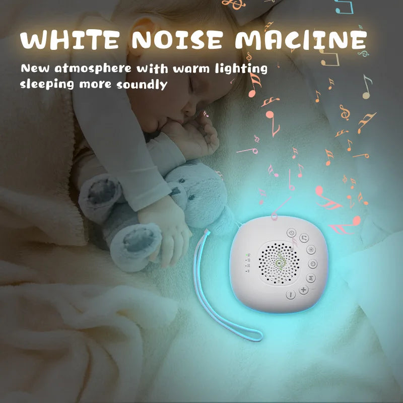 White Noise Machine Portable Baby Sleep Machine Soothing Sounds Sleep Therapy Sound Monitor Generator for Babies Adult Relax