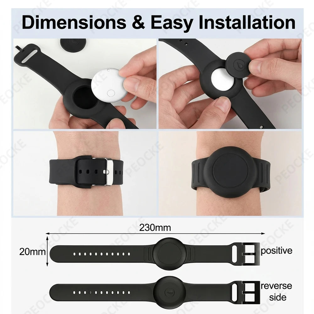 Waterproof Smart Tag Bracelet for Kids-Soft Silicone For Android Tracker Tag With Watch Band Case Cover, Lightweight GPS Tracker