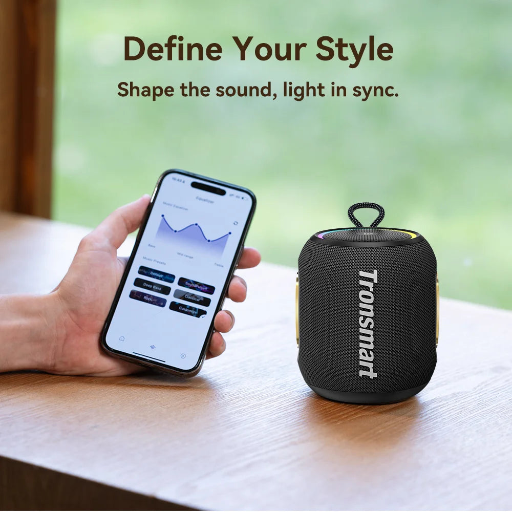 Tronsmart T8 Mini Speaker Bluetooth Speaker with 360 Degree Audio, 20H Playtime,IPX7 Waterproof, APP Control for Camping, Hiking