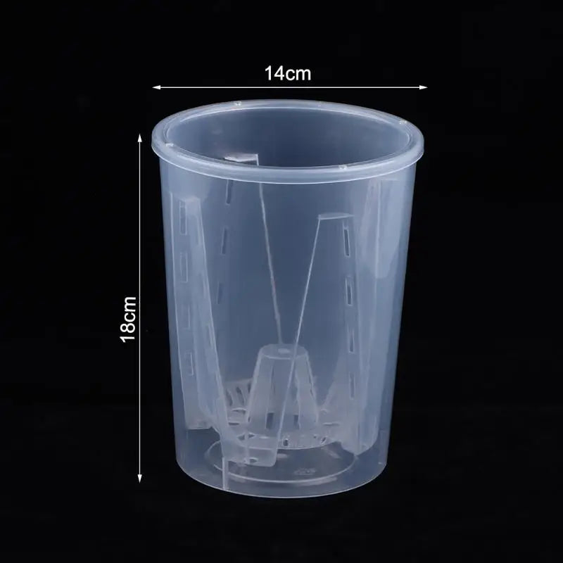 Double-Layer Automatic Watering Flower Pot Plastic Transparent PlanterW Holes Butterfly Orchid Root Control Pots Gardening Tool