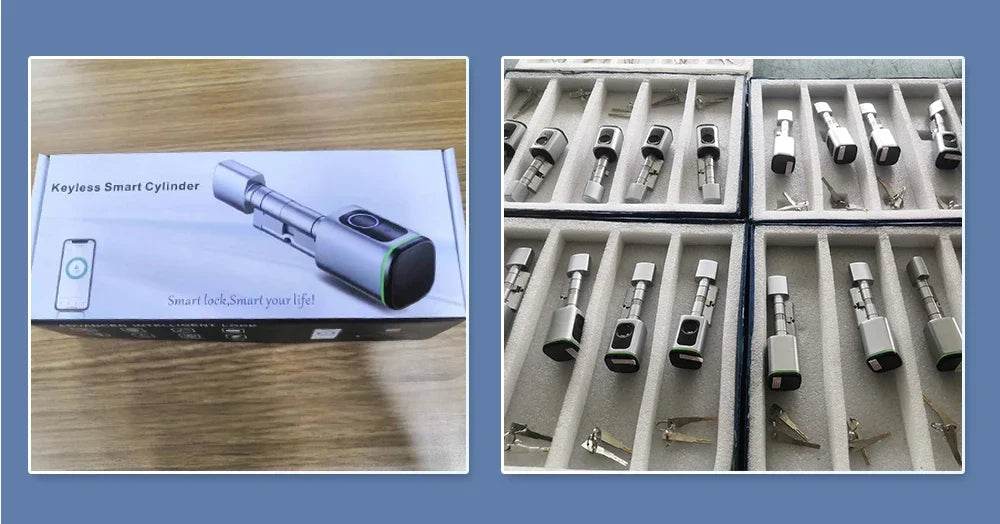 Fingerprint Smart Lock Code Cylinder with Bluetooth Tuya Smart Life App Remote Adjustalbe Cylinder Lock