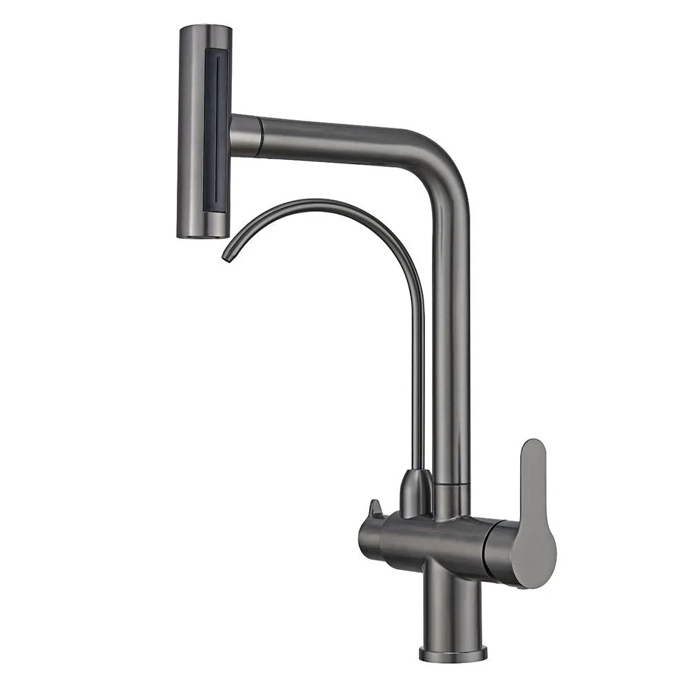 Waterfall Faucet 4 Modes Multi-functional Pure Hot Cold Water Kitchen Faucet Sprayer Sink Wash Tap 360° Rotation