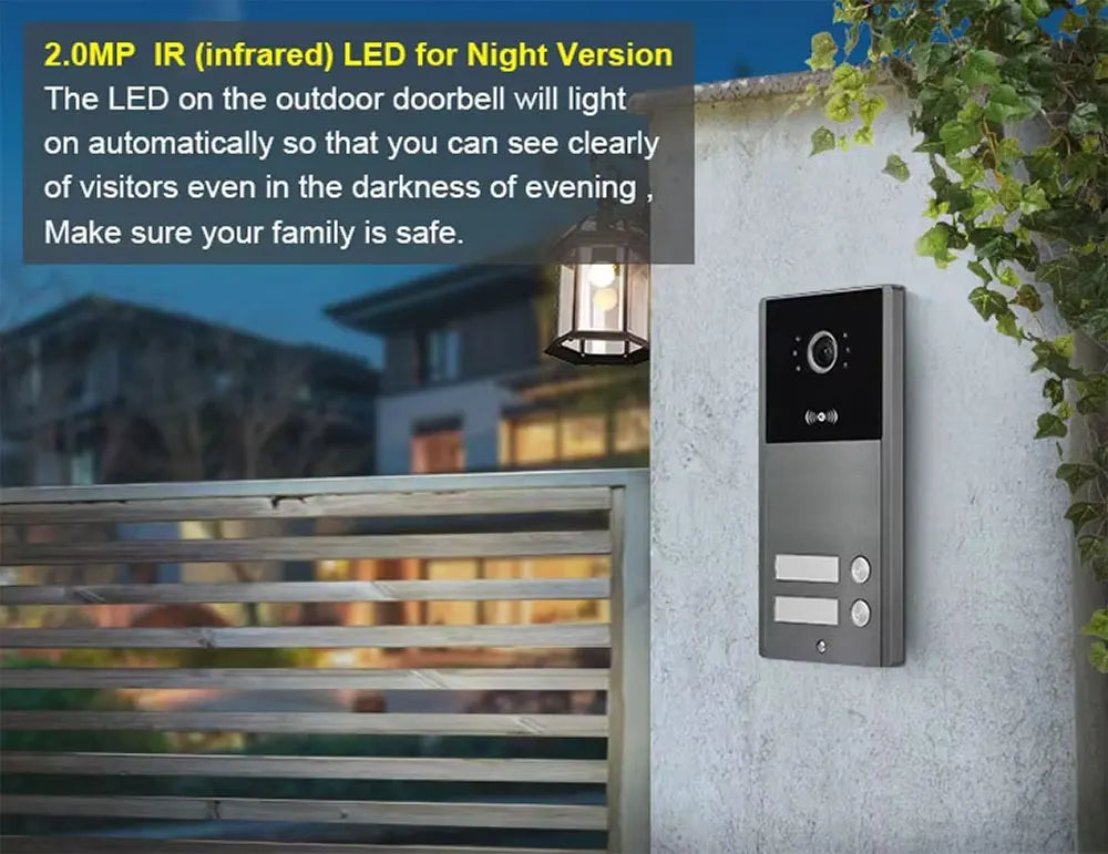 10 inch Touch Screen WiFi 1080P Intercom Doorbell 4 Wire Video Doorphone System RFID APP Unlock for 2/3/4 Unit Home Apartments