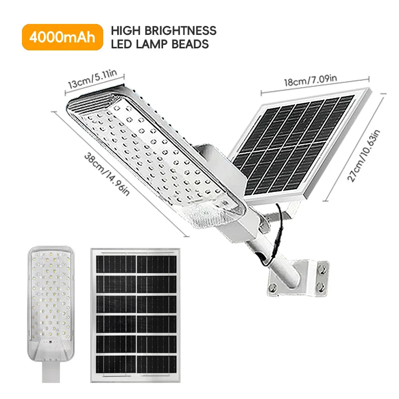 A set of 4000mAh/6000mAh outdoor solar street lamps, commercial area lighting, wall lamps, with motion sensor and remote control