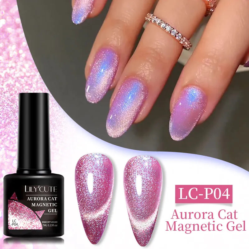 Magnetic Cat Eye Gel Nail Polish – Reflective UV Soak Off Kit Permanent Makeup Machines LC-P04 Tidesmit