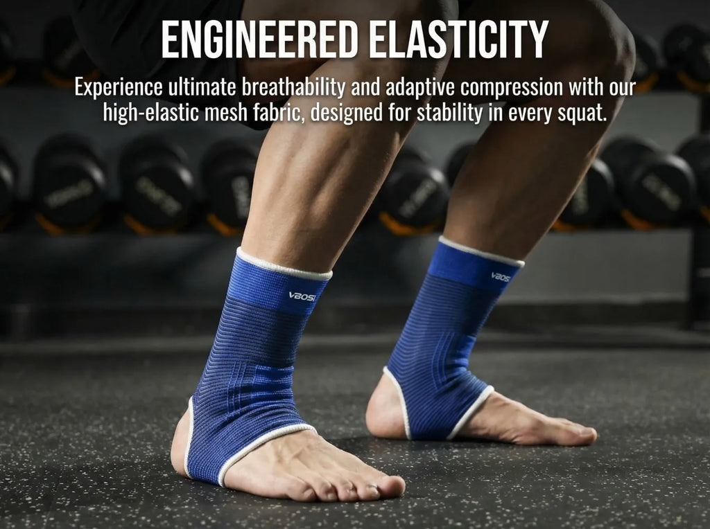 VBOSI Breathable High Elasticity Ankle Support Brace Compression Sleeve for Sports Basketball Running Gym Injury Protection