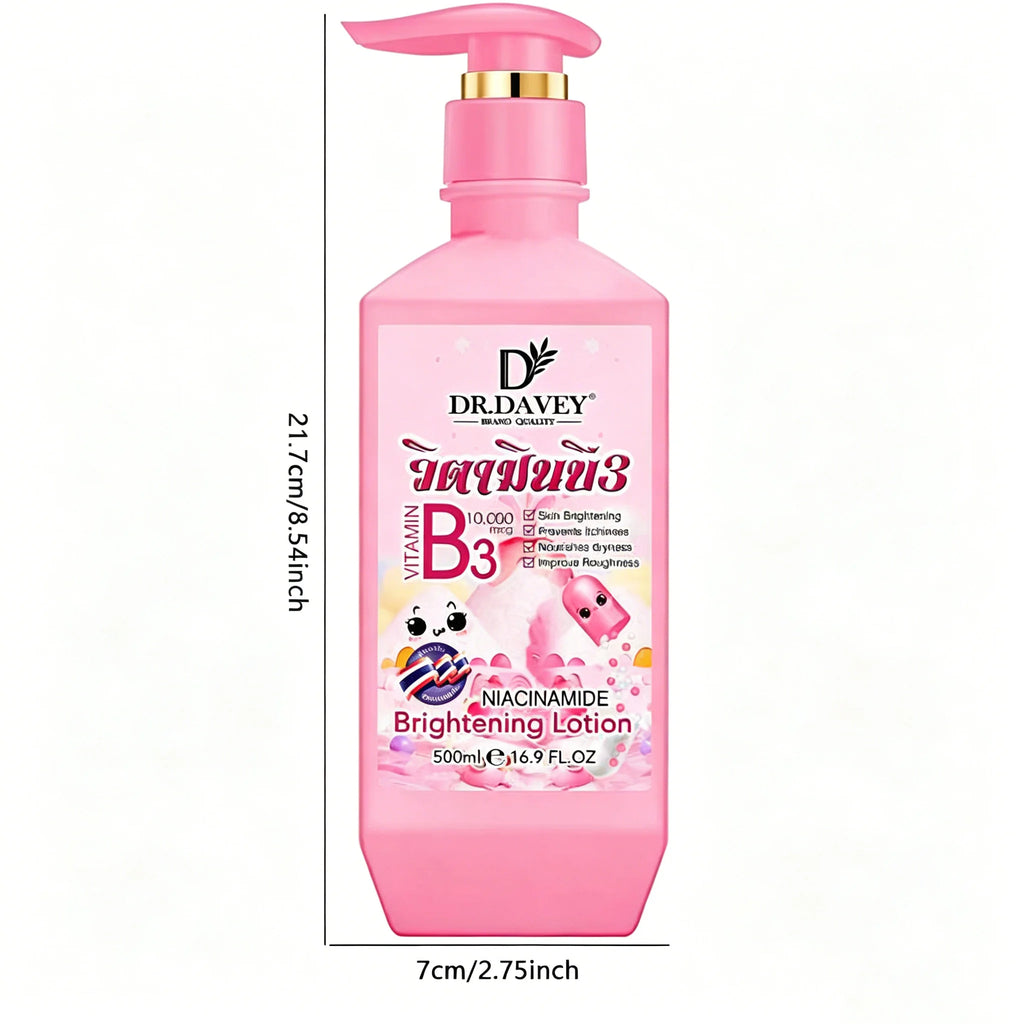Vitamin B3 Niacinamide Brightening Body Lotion Moisturizes and Nourishes the Skin Leaving a Refreshing and Non Greasy Fragrance