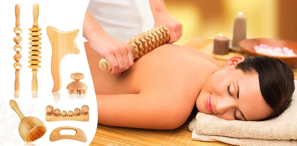 Wooden Lymphatic Drainage Massager Tool for Targeted Body Contouring Back Massage Instrument Tidesmit