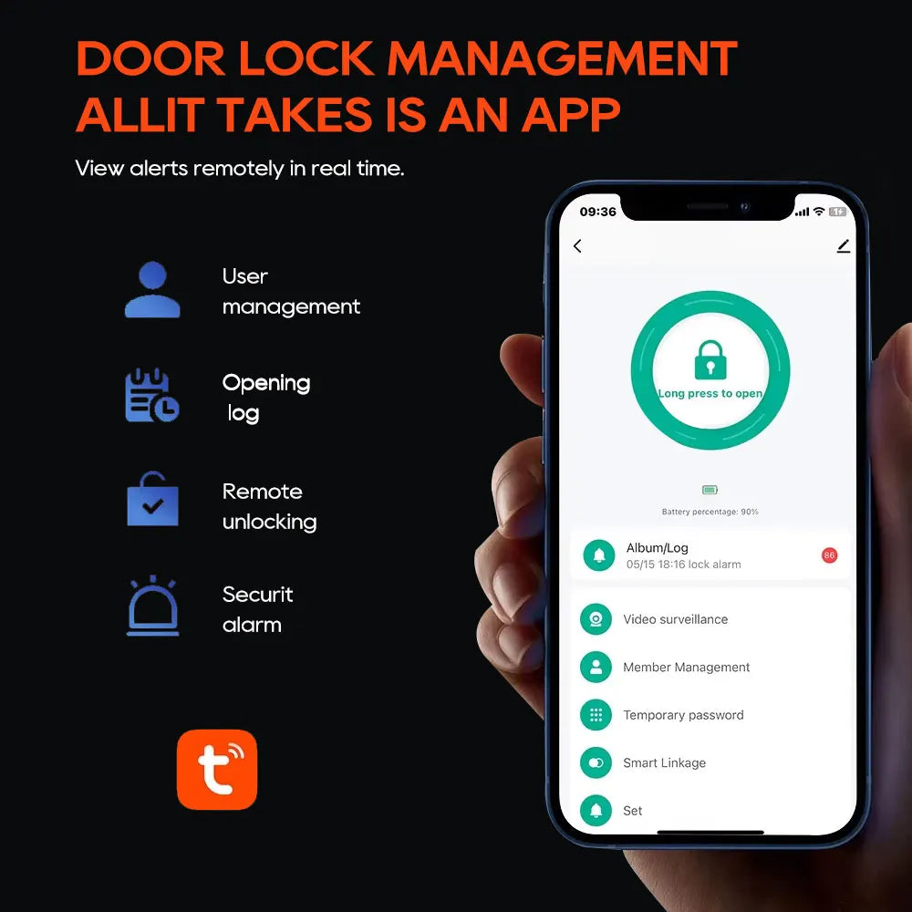 SANKESONG Tuya 3D Face Recognition Smart Lock with Security Camera Digital Electronic Intelligent Fingerprint Lock
