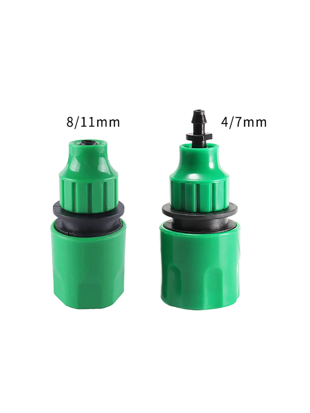 2Pcs Quick Coupling Adapter with 1/4 (ID 4mm) or 3/8'' (8mm) Barbed Connector for Irrigation Garden Watering Gardening Tools