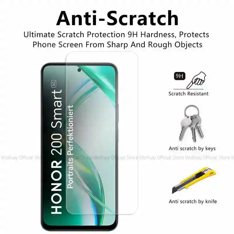 Honor 200 Smart Tempered Glass Screen Protector - 9H Hardness 4-Pack AE Tidesmit