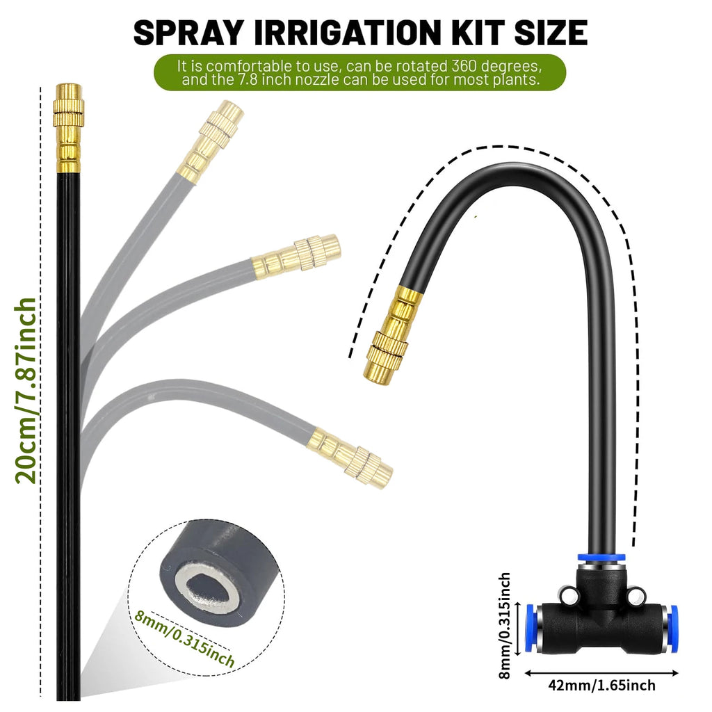 30M-5M DIY Free Bending Universal Sprayer Kit 8mm Hose Patio Misting Cooling System for Garden Plant Fogging Watering Irrigation