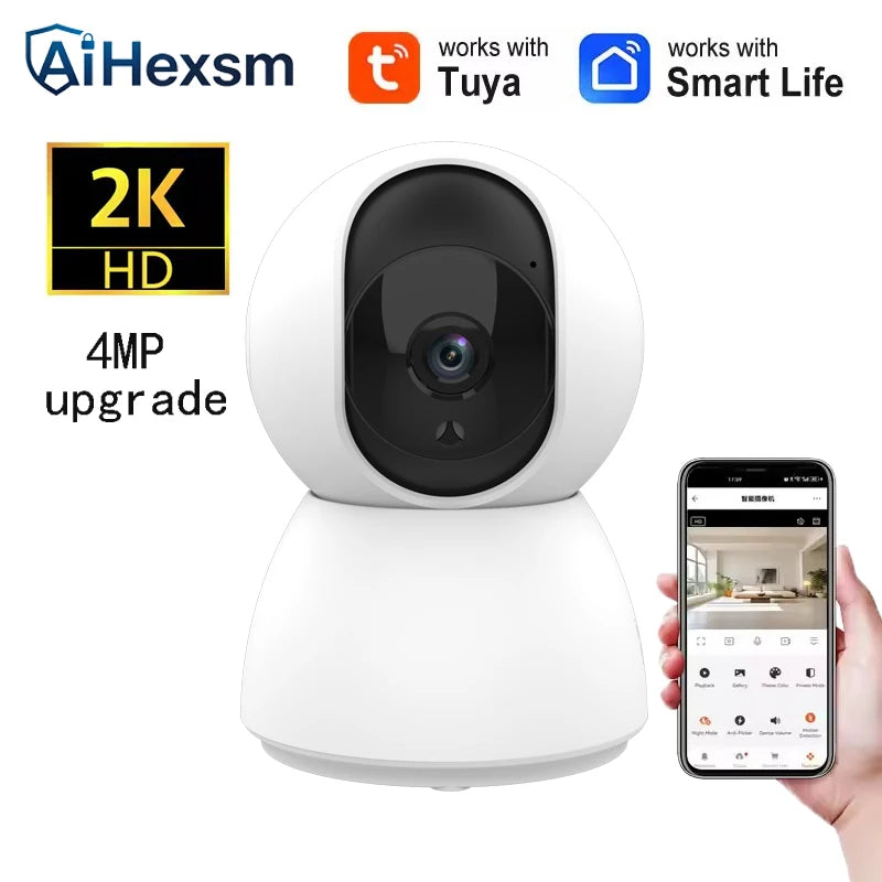 2K 400W Tuya Smart Mini WiFi IP Camera Remote Wireless Surveillance Auto Tracking Of Human Home Security CCTV Baby Pet Monitor