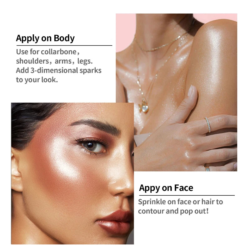 Tidesmit Ethereal Shimmer highlighter powder texture close-up for radiant face and body illuminating makeup