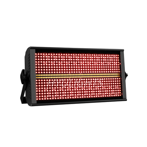 LED strobe light bar, black housing, red LED matrix with yellow line