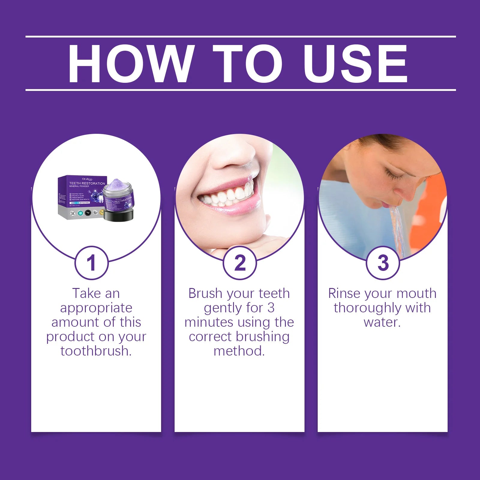 Tidesmit teeth restoration mineral powder for professional stain removal and fresh breath oral care