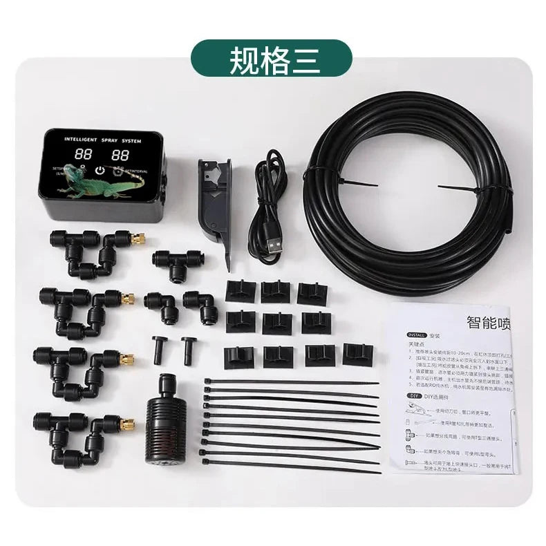 Intelligent Reptile Spray Irrigation Timer System Mist Rainforest Terrariums Automatic Spray Misting Plant Watering System Kit