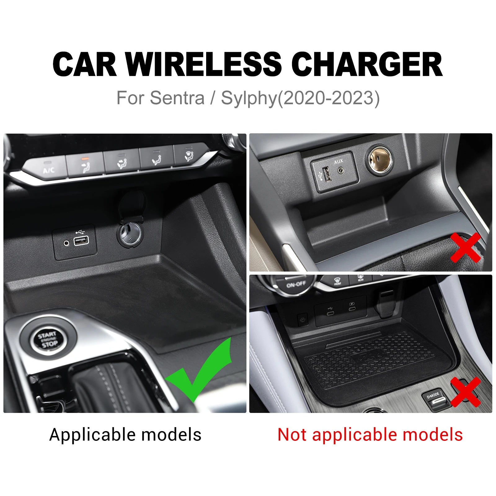 Wireless Car Charger Pad for Nissan Sylphy Sentra 2020-2025 LHD Tidesmit