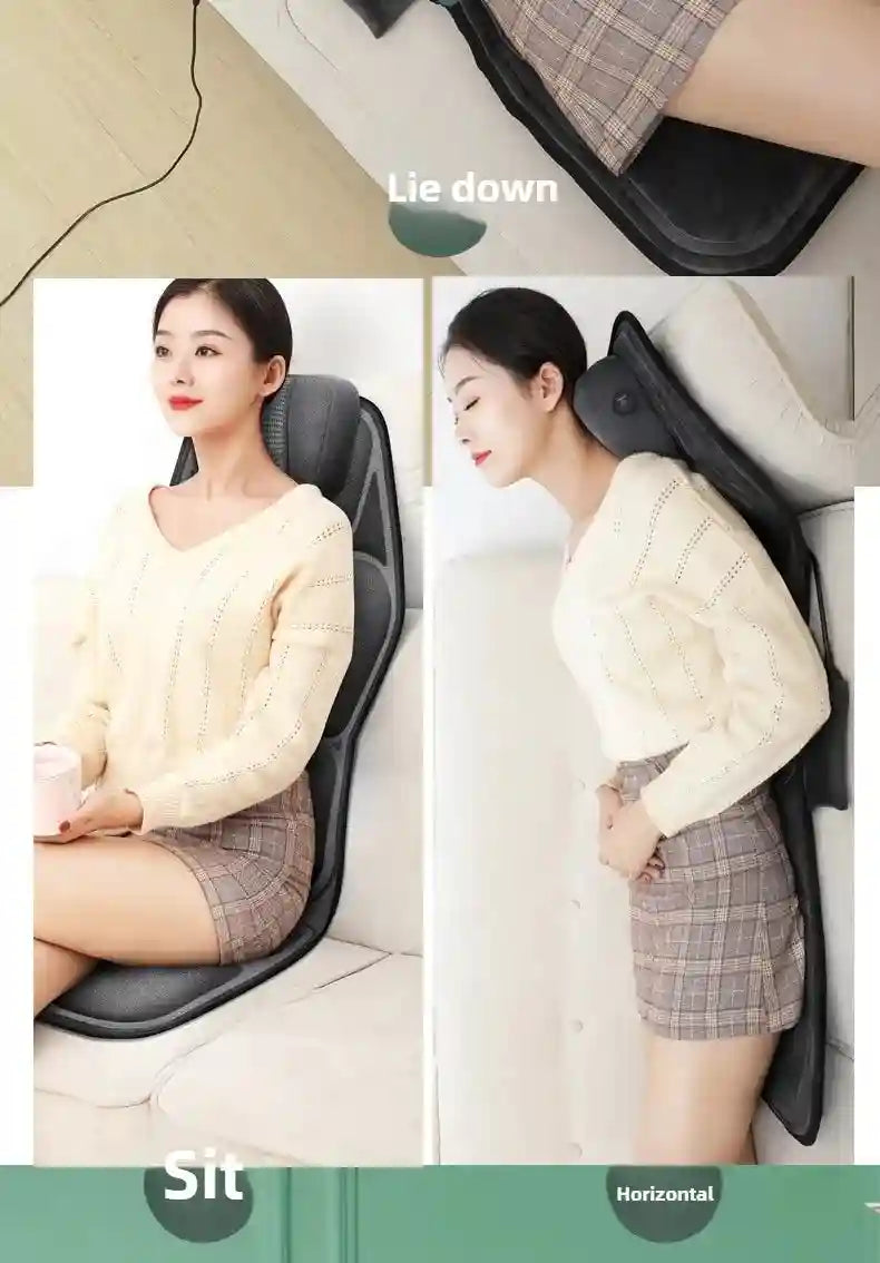 Electric Massager Seat Cushion with Heat and Airbag Lumbar Support Massage Roller Tidesmit