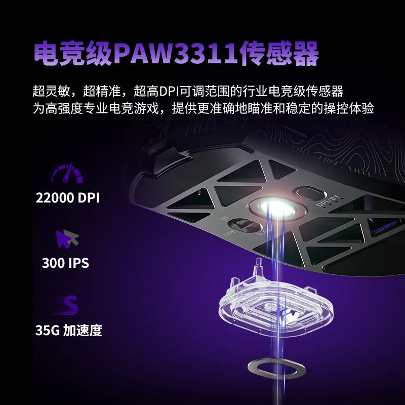 FURYCUBE G11 wireless mouse game Bluetooth the third mock examination PAW3311 lightweight hollow out design RGB mouse