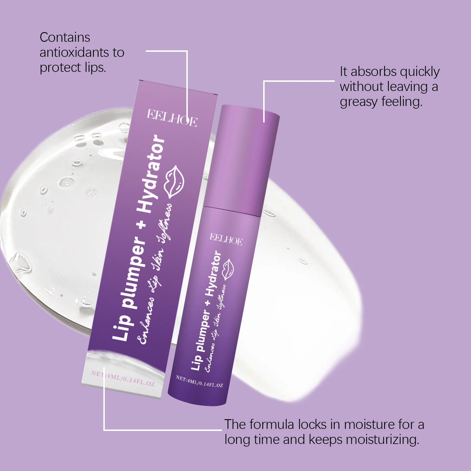 Lip Plumper Hydrator Oil – Moisturizing Repair Gloss by Tidesmit Lip Care Tidesmit