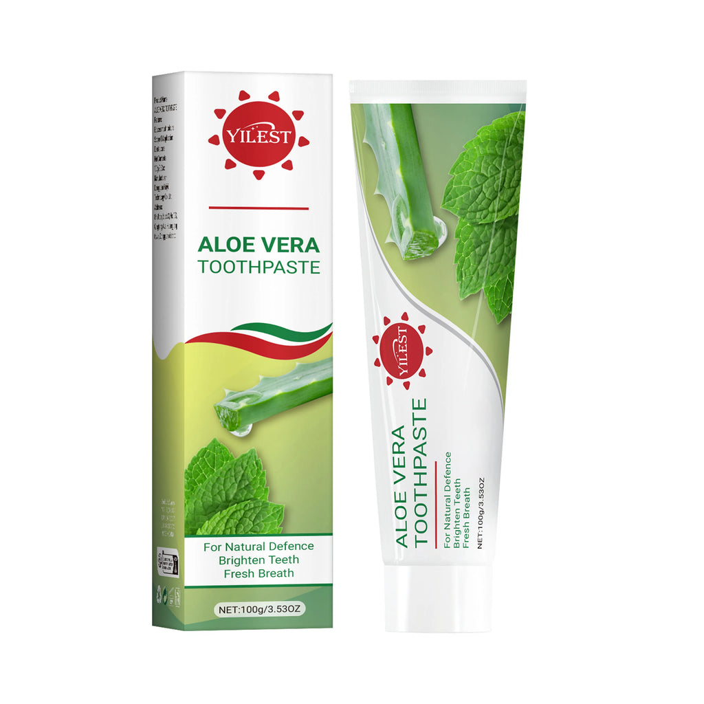 Tidesmit Aloe Vera toothpaste for natural teeth whitening, fresh breath, and healthy gum care with peppermint.