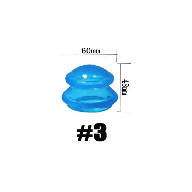 Silicone Cupping Therapy Set - 4 Piece Cellulite Massage Kit Massage Roller Blue-Size 3 Tidesmit