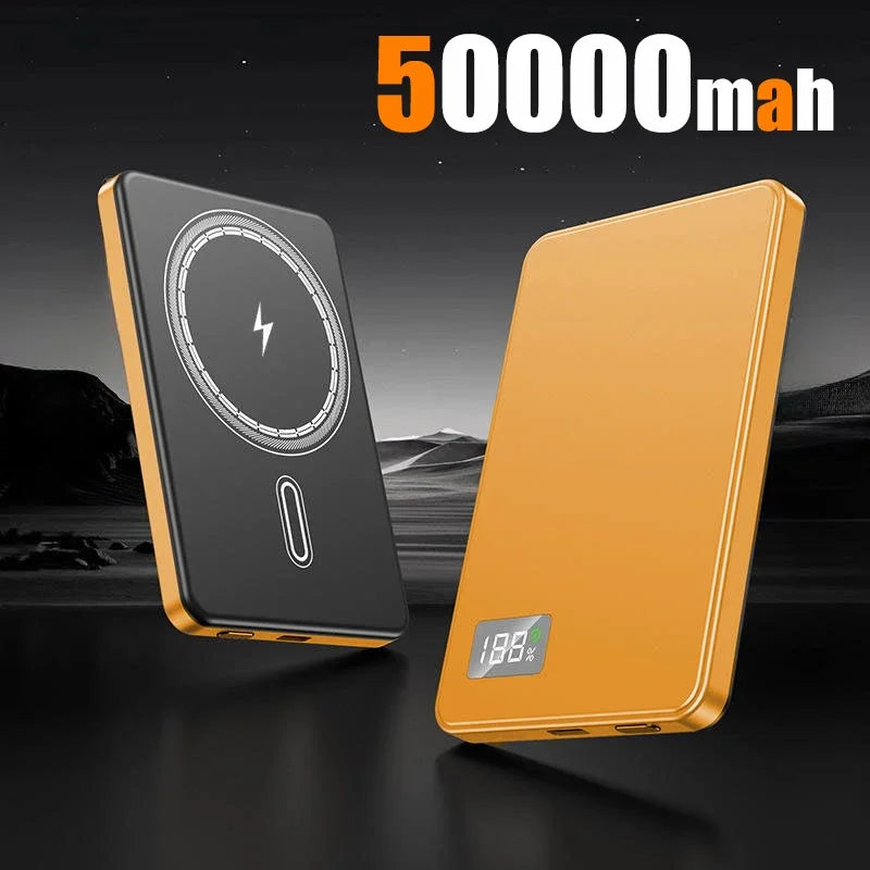 Magnetic Wireless Power Bank 50000mAh 120W Fast Charge for Devices Orange-50000mAh Tidesmit