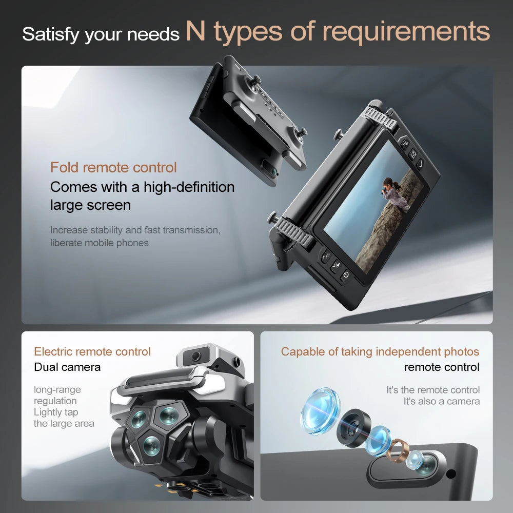 4K Camera Drone with Screen Remote & Triple Battery - M66-1 Tidesmit