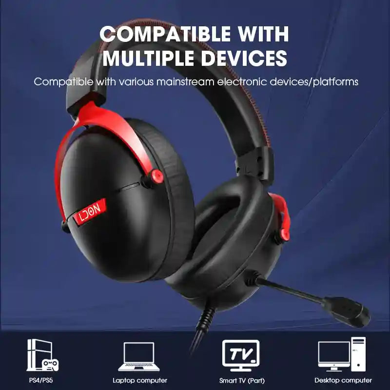 Tidesmit Gaming Headset with 7.1 Surround Sound - Wired Black Tidesmit