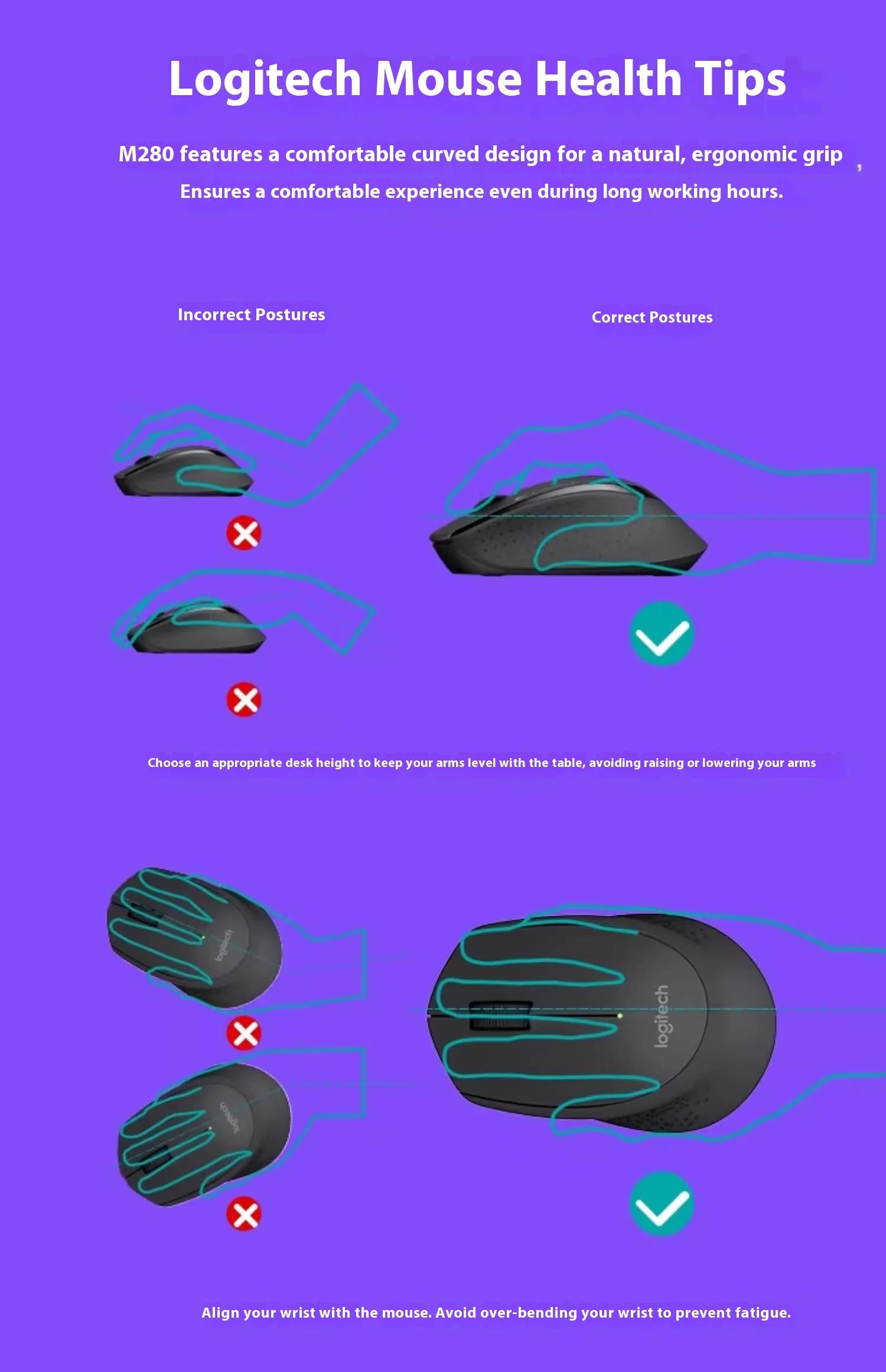 Logitech M280 Wireless Mouse Laptop Business Office Mouse Ergonomic Mouse USB Comfortable Colorful with Wireless 2.4G Receiver