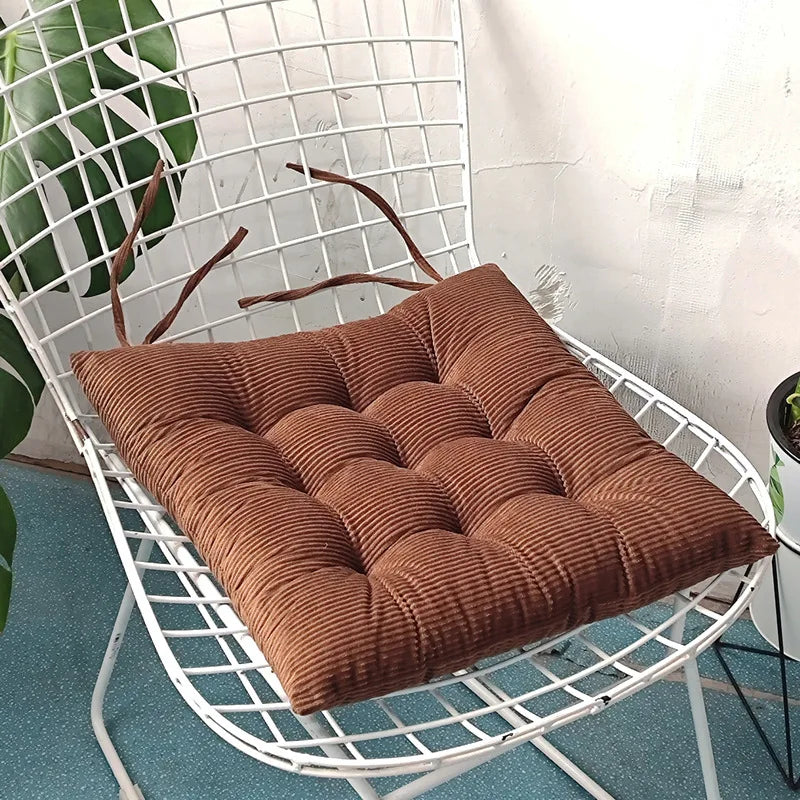 Corduroy Strap Cushion Solid Color Office Chair Cushion Soft and Comfortable Butt Cushion Living Room Sofa Floor Cushion