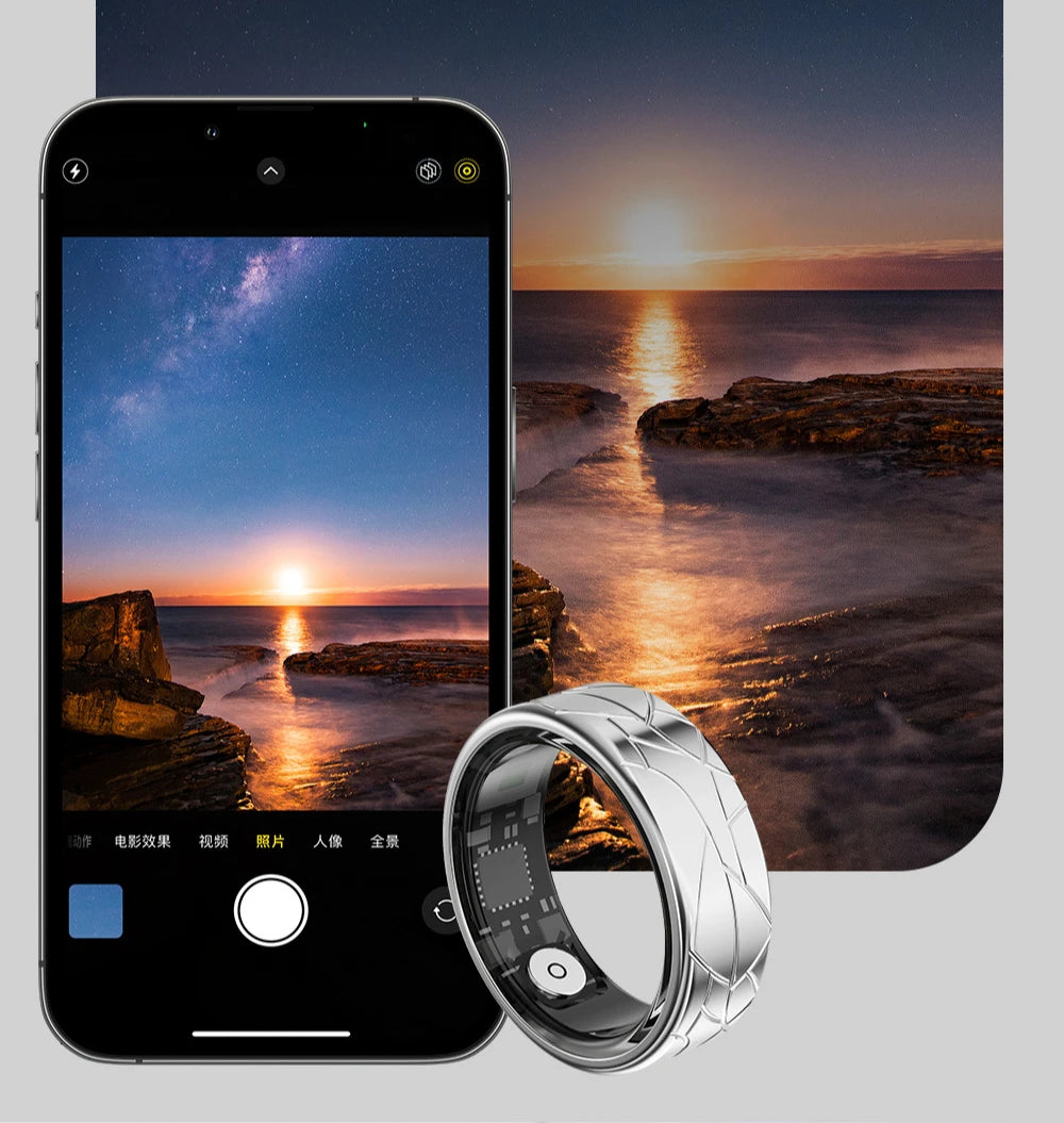 Smart Ring Set Sleep Tracking Wearable Rings Heart Rate Fitness Tracker Supports Android 5.0 Apple IOS 10.0 and Above Versions
