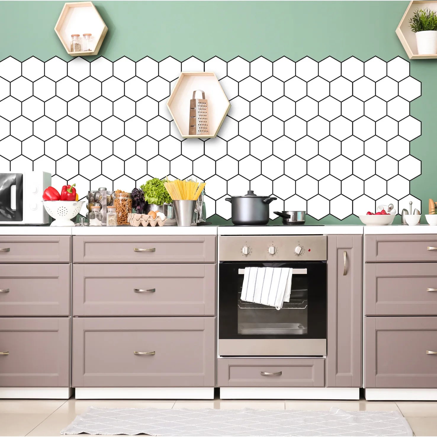 5/10pcs Peel and Stick Tile Backsplash Thicker Design Marble Tiles 12"x12" Stick on Backsplash Self Adhesive Tiles for Anyroom