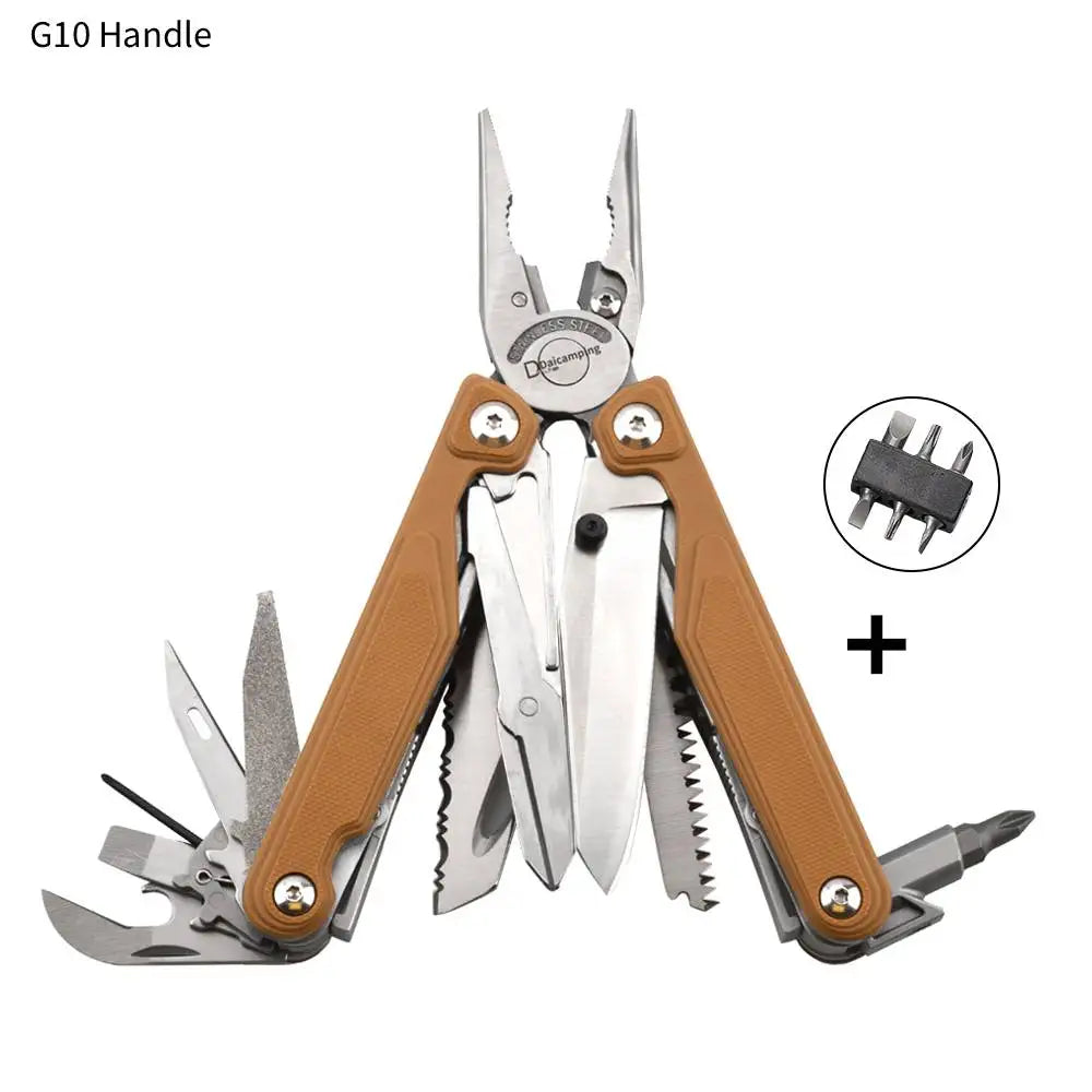 Daicamping DL7 Titanium G10 Stainless Handle Outdoor Camping Folding EDC Multi Tools Pliers Hand Tools Set Multi-tools Kit