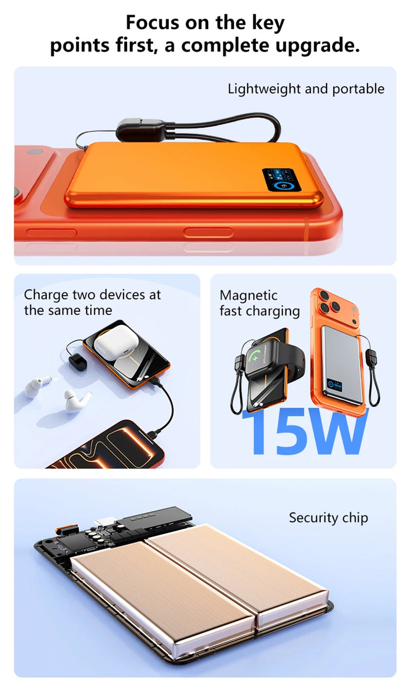 Magnetic Fast Charging Power Bank 50000mAh - Portable USB-C Battery Pack Tidesmit