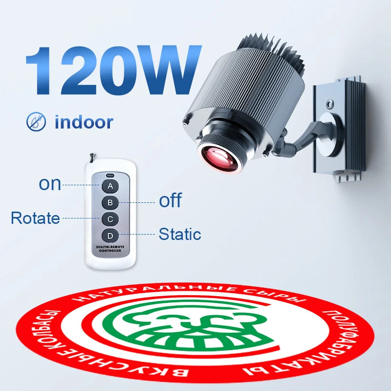 Custom Avatar Gobo Advertising Outdoor Lights IP67 Waterproof Rotating LED Logo Projector for Storefront & Shop Entrance Floor