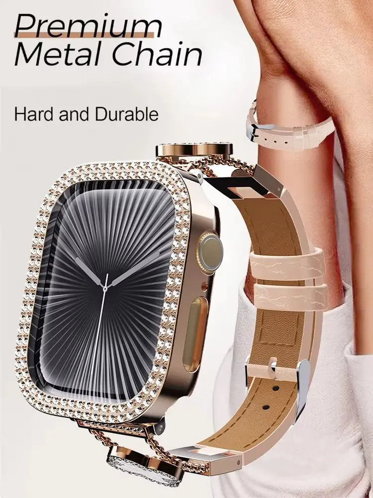Women Luxury Smartwatch with Sparkling Rhinestones & Metal Wristband, Interchangeable Straps. Features BT Calling, Heart Rate Tracking, Wireless Charging, 110+ Exercise Modes, 3ATM Waterproof, AMOLED Touchscreen, 7-Day Batter
