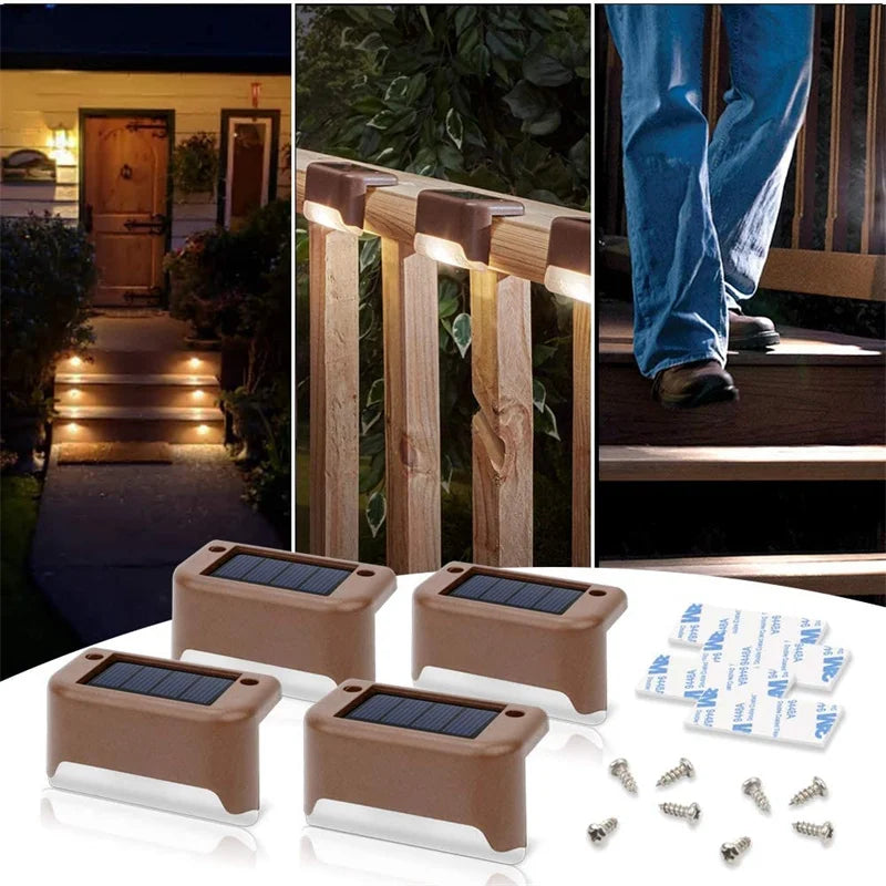 2/4/8/16 Pack Solar Deck Lights LED Waterproof Outdoor Solar Powered  LED Step Lights For Decks Stairs Patio Yard Garden Decor