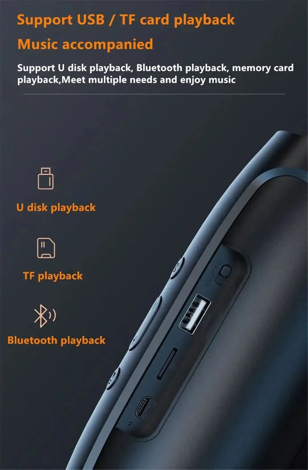 Lenovo FM Portable Bluetooth 5.4 Speakers Dual Speaker Stereo Playback Voice Broadcasting Subwoofer Wireless Speaker For Outdoor