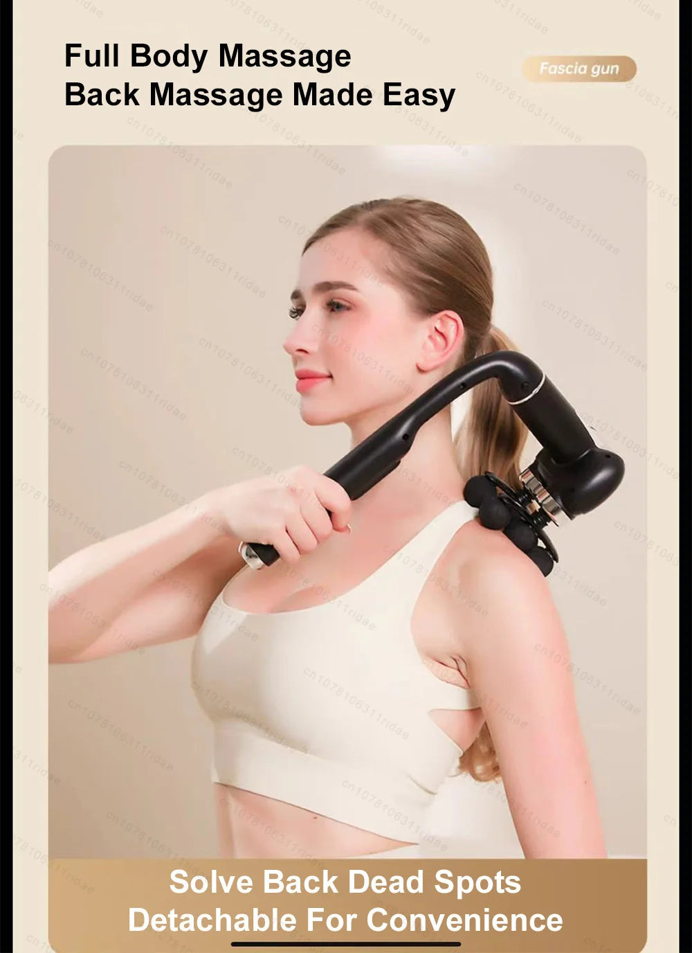 Deep Tissue Massage Gun: Rechargeable Percussive Muscle Recovery Tool Fascia Gun Tidesmit