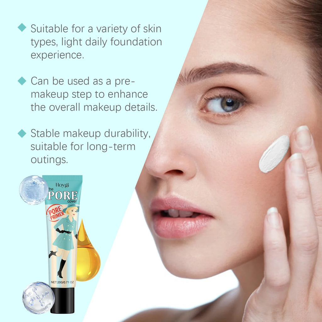 Tidesmit Hoygi pore primer texture close-up for smoothing long lasting face makeup with oil control and hydration