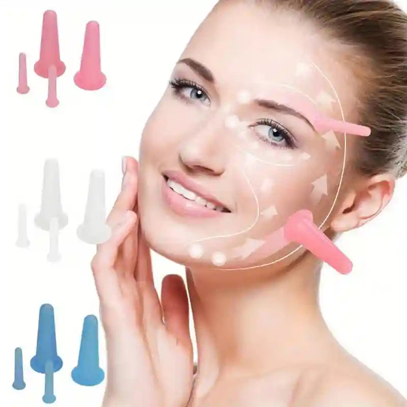Silicone Facial Cupping Massage Cups - 2-Piece Anti-Aging Set Eye Massage Instrument Tidesmit