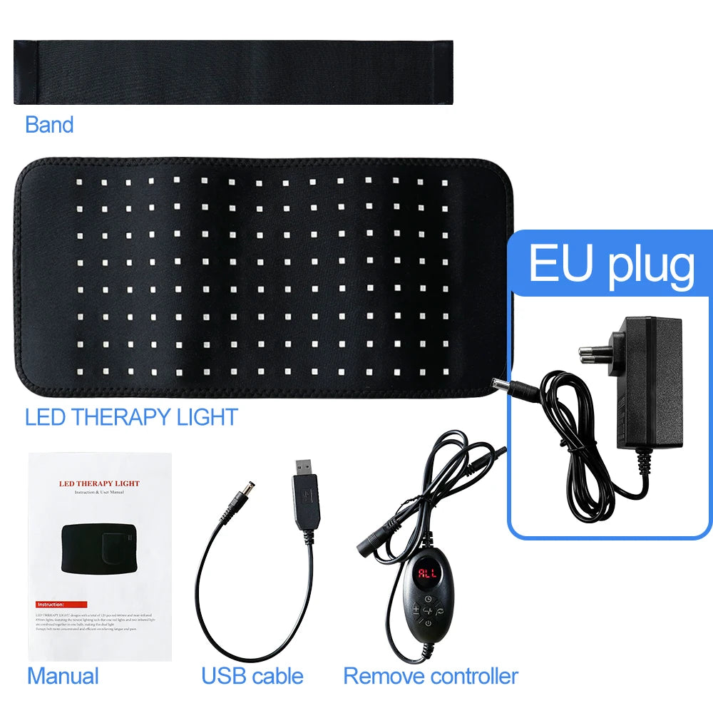 3 in 1 LED Infrared Light Therapy Body Pad Wearable Wrap for Back Shoulder Waist 660&850 nm Infrared Light Weight Loss Device