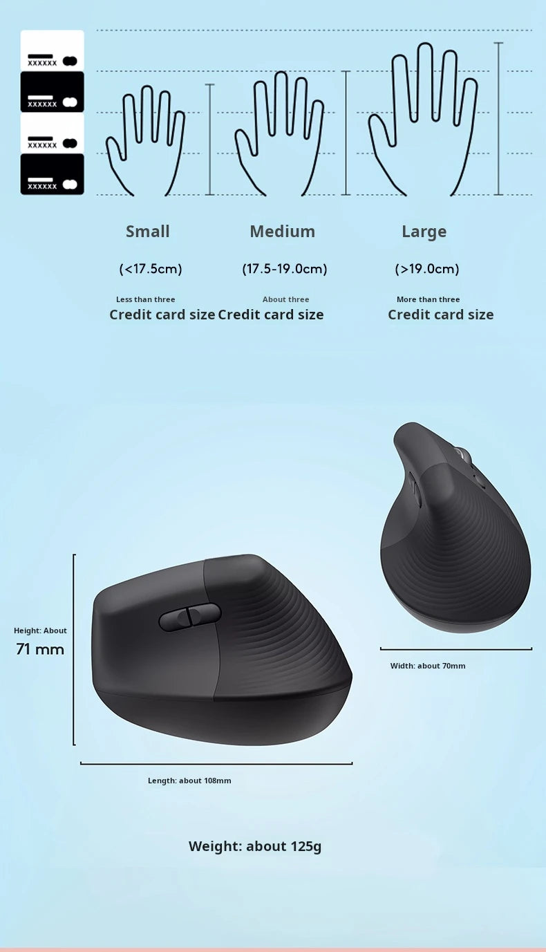 Lift Ergonomic Bluetooth Wireless Mouse Vertical Mouse Small Mouse Business Office 3 Devices Switch In Seconds