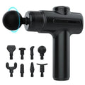 Deep Tissue Massage Gun - 8 Head Rechargeable Muscle Relief Device Back Massage Instrument Black Type C Charge Tidesmit
