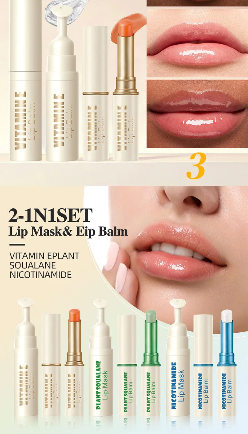 Lip Care & Hydrating Lip Mask Set - Cruelty-Free Night Repair Lip Care Tidesmit
